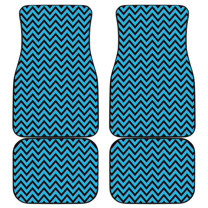 Black Blue And Purple Chevron Print Front and Back Car Floor Mats