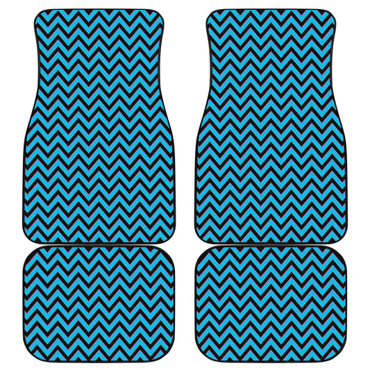 Black Blue And Purple Chevron Print Front and Back Car Floor Mats