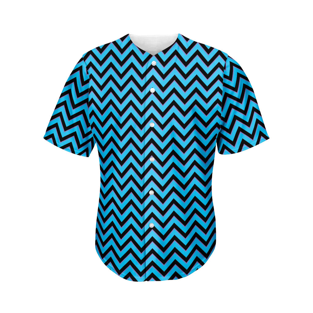 Black Blue And Purple Chevron Print Men's Baseball Jersey