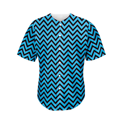 Black Blue And Purple Chevron Print Men's Baseball Jersey