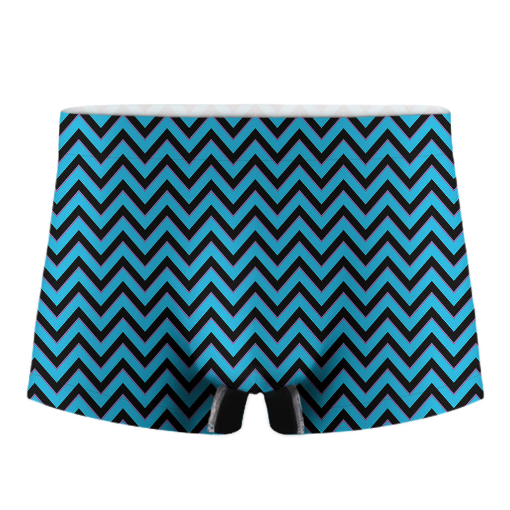 Black Blue And Purple Chevron Print Men's Boxer Briefs