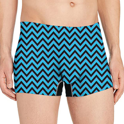 Black Blue And Purple Chevron Print Men's Boxer Briefs