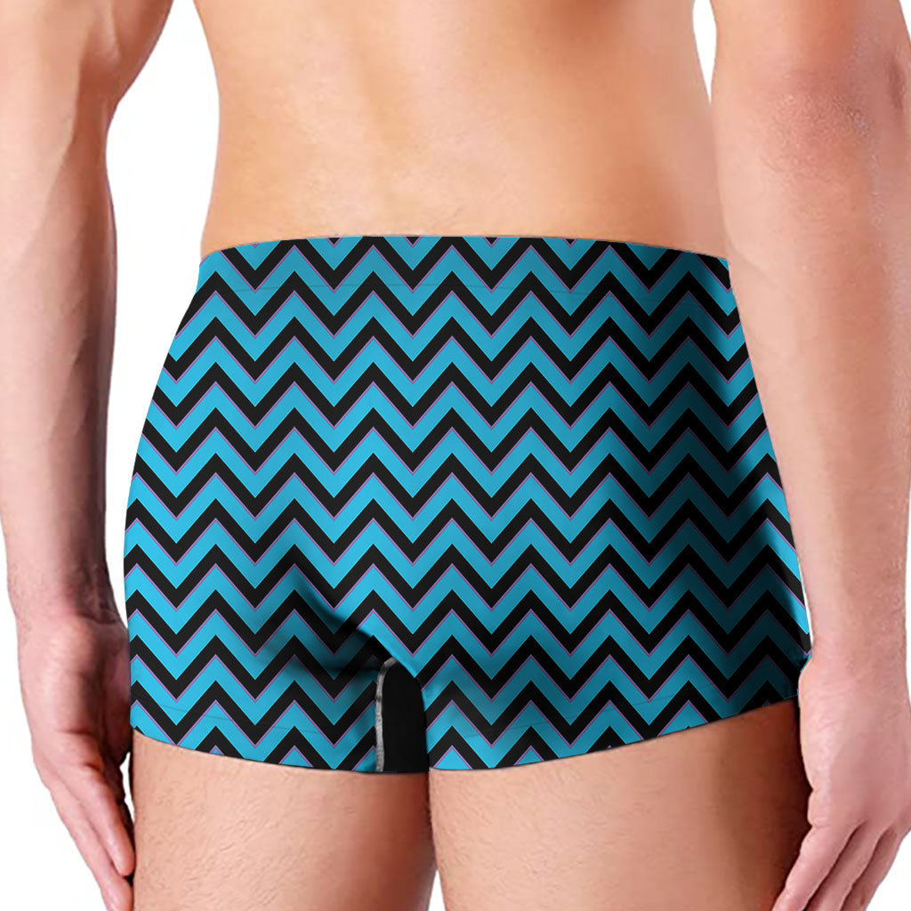 Black Blue And Purple Chevron Print Men's Boxer Briefs