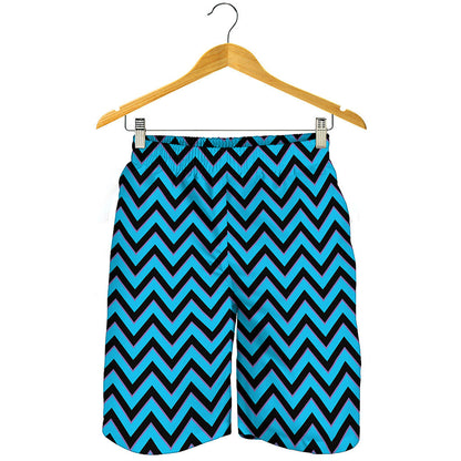 Black Blue And Purple Chevron Print Men's Shorts