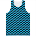 Black Blue And Purple Chevron Print Men's Tank Top