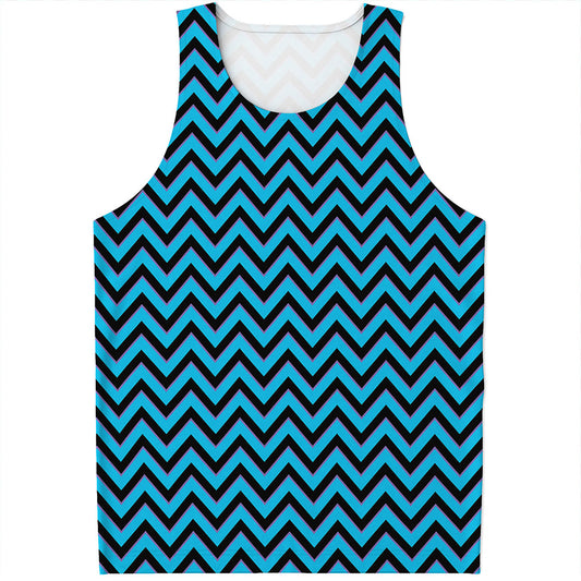Black Blue And Purple Chevron Print Men's Tank Top
