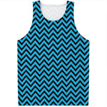 Black Blue And Purple Chevron Print Men's Tank Top