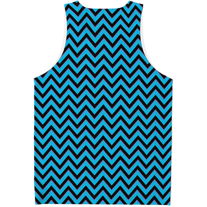 Black Blue And Purple Chevron Print Men's Tank Top