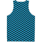 Black Blue And Purple Chevron Print Men's Tank Top