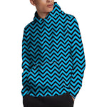 Black Blue And Purple Chevron Print Pullover Hoodie