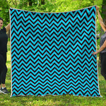 Black Blue And Purple Chevron Print Quilt