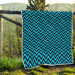 Black Blue And Purple Chevron Print Quilt