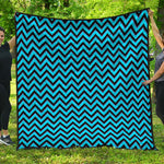 Black Blue And Purple Chevron Print Quilt