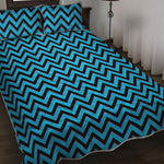 Black Blue And Purple Chevron Print Quilt Bed Set