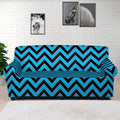 Black Blue And Purple Chevron Print Sofa Cover