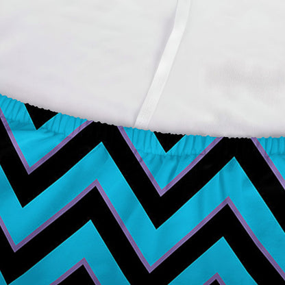 Black Blue And Purple Chevron Print Sofa Cover