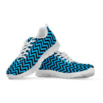 Black Blue And Purple Chevron Print White Sneakers