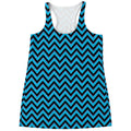 Black Blue And Purple Chevron Print Women's Racerback Tank Top
