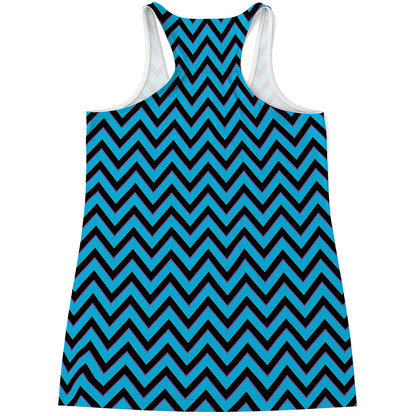 Black Blue And Purple Chevron Print Women's Racerback Tank Top