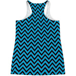 Black Blue And Purple Chevron Print Women's Racerback Tank Top