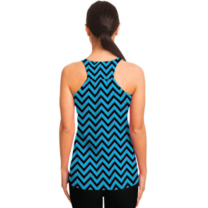 Black Blue And Purple Chevron Print Women's Racerback Tank Top