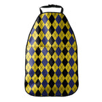 Black Blue And Yellow Argyle Print Car Seat Organizers