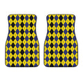 Black Blue And Yellow Argyle Print Front Car Floor Mats