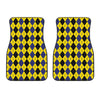 Black Blue And Yellow Argyle Print Front Car Floor Mats