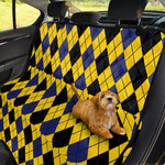 Black Blue And Yellow Argyle Print Pet Car Back Seat Cover