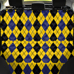 Black Blue And Yellow Argyle Print Pet Car Back Seat Cover