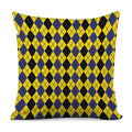 Black Blue And Yellow Argyle Print Pillow Cover