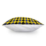 Black Blue And Yellow Argyle Print Pillow Cover