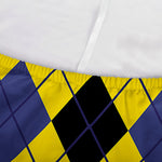 Black Blue And Yellow Argyle Print Sofa Cover