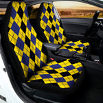 Black Blue And Yellow Argyle Print Universal Fit Car Seat Covers