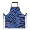 Black Blue Zebra Pattern Print Apron