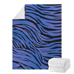 Black Blue Zebra Pattern Print Blanket