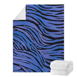 Black Blue Zebra Pattern Print Blanket