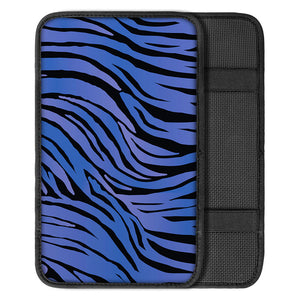 Black Blue Zebra Pattern Print Car Center Console Cover