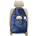 Black Blue Zebra Pattern Print Car Seat Organizers