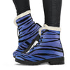 Black Blue Zebra Pattern Print Comfy Boots GearFrost