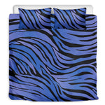 Black Blue Zebra Pattern Print Duvet Cover Bedding Set