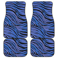 Black Blue Zebra Pattern Print Front and Back Car Floor Mats