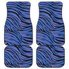 Black Blue Zebra Pattern Print Front and Back Car Floor Mats