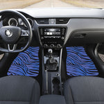 Black Blue Zebra Pattern Print Front and Back Car Floor Mats