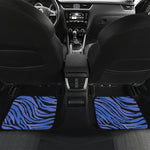 Black Blue Zebra Pattern Print Front and Back Car Floor Mats