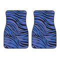 Black Blue Zebra Pattern Print Front Car Floor Mats
