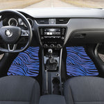Black Blue Zebra Pattern Print Front Car Floor Mats
