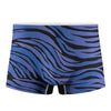 Black Blue Zebra Pattern Print Men's Boxer Briefs