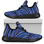 Black Blue Zebra Pattern Print Mesh Knit Shoes GearFrost