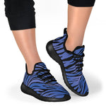 Black Blue Zebra Pattern Print Mesh Knit Shoes GearFrost